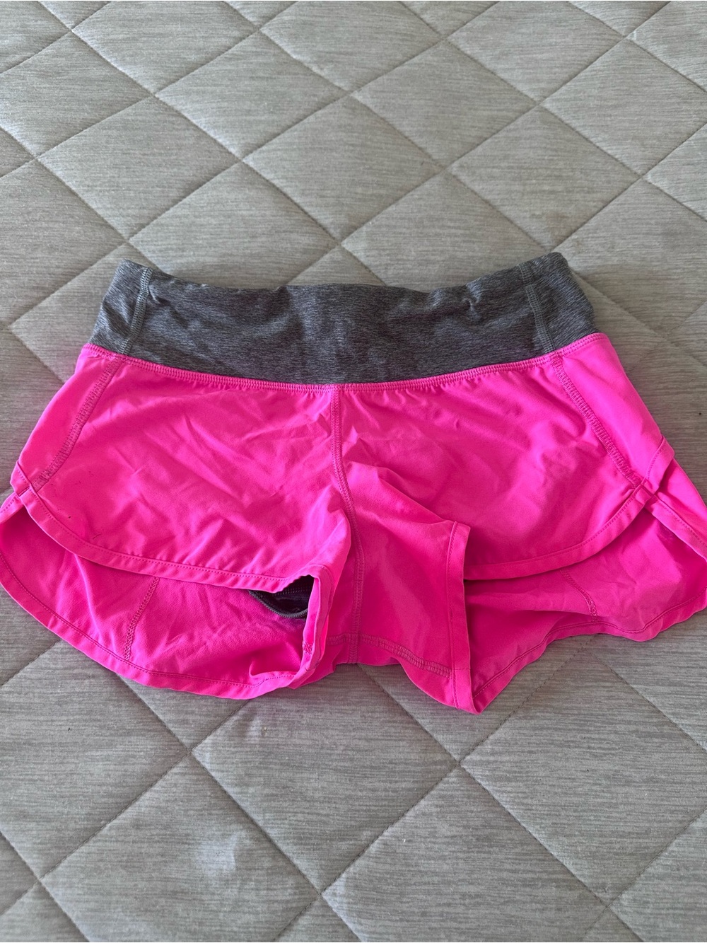 lululemon athletica Hot Pink Running Shorts with Gray Waistband